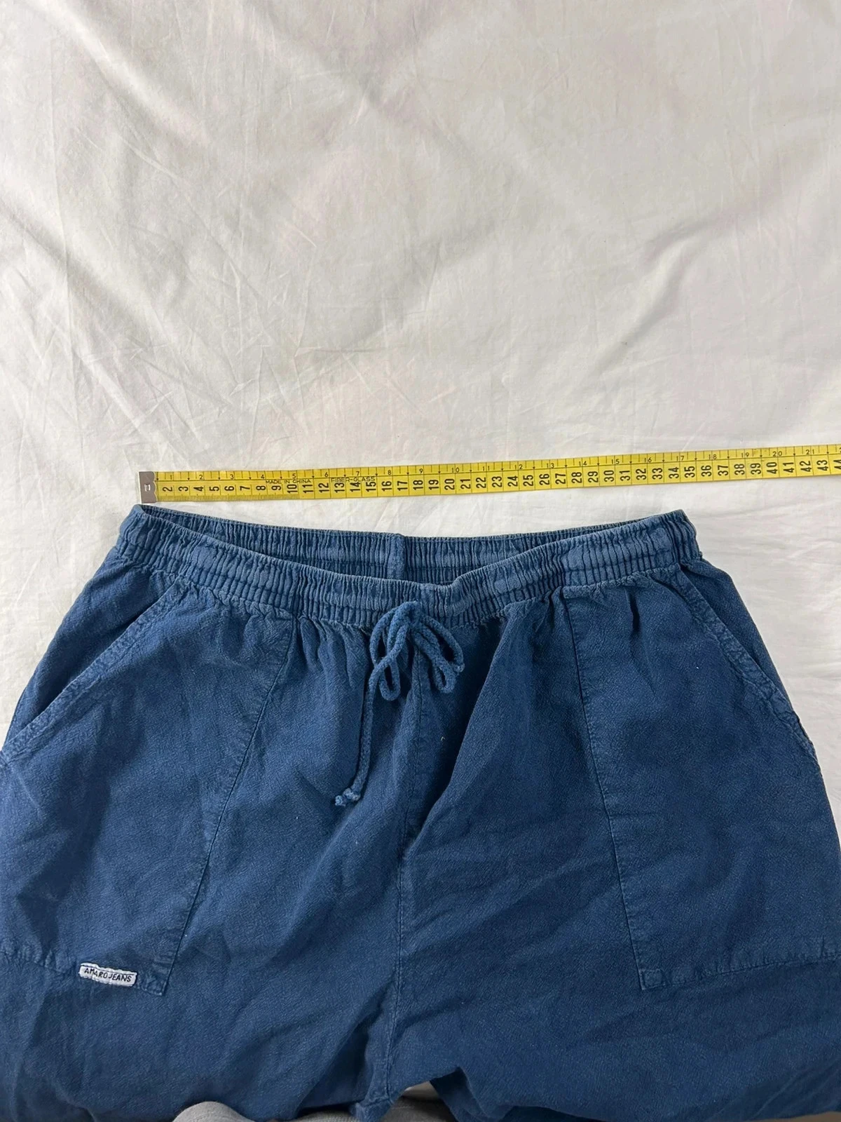 Vintage navy blue amaro jeans cropped pants size L – photo 7